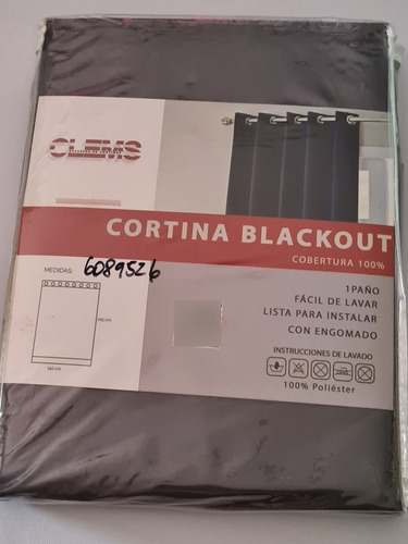 Cortina Blackout Clems 228x140 Cm 1 Paño Tela Engomada