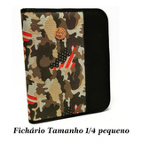 Fichário Masculino Pequeno Tamanho 1/4 Camuflado Escolar Aig