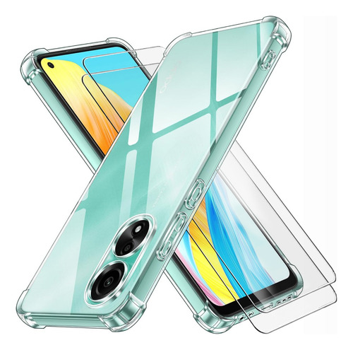 Funda Case Silicona Transparente Para Oppo A78 4g +2 Micas