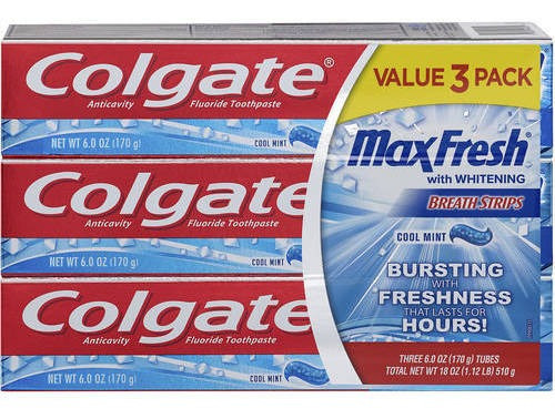 Set De 3 Cremas Dentales 6 Onzas C/u Colgate Max Fresh