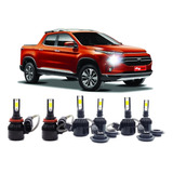 Kit Super Led Farol Fiat Toro Baixo Alto Milha 8000k Techone