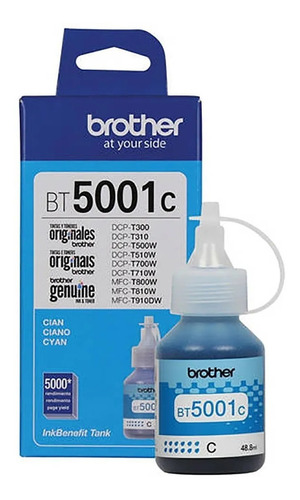 Cartucho Brother Bt5001 Cyan T300 T500 T700 T800 Original