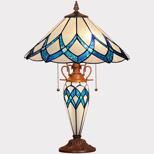 Artzone Tiffany - Lámpara De Mesa Con Luz De Noche [2 Luce.