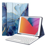 Funda C/teclado Fintie iPad 9g/8g/7g 10.2 Ocean Marble