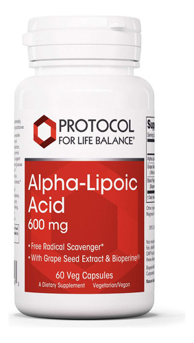 Protocol Ácido Alfa Lipoico 600 Mg - Extracto De Semilla De
