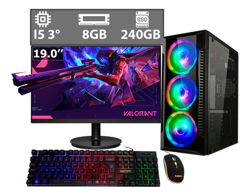 Cpu Gamer Barato I5 +8gb +ssd 240gb+monitor+kit Gamer