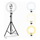 Aro De Luz Led 33cm Tripie Grande Soporte Celular Foto Video