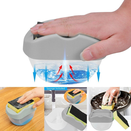 Dispensador Lavaloza Lavaplatos Manual Esponja Y Recipiente