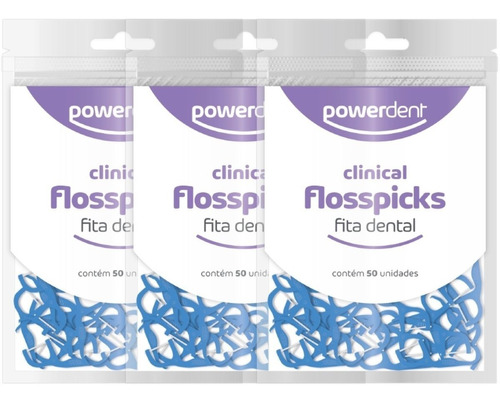 Fio Dental Forquilha Infantil Azul Menino 150 Uni. Flosser