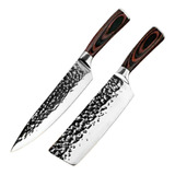 2 Facas Churrasco Profissional Aço Inoxidável 33 E 30,3 Cm 