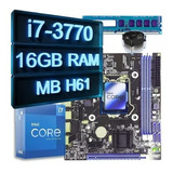 Kit Intel Core I7 3770 Placa Mãe H61 + 16 Gb Dd3 + Cooler