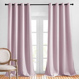 Cortinas Opacas De Aislamiento Termico 52x120in Color Rosa