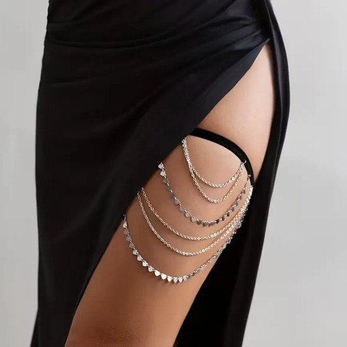 Collar Liga Liguero Elástico De Pierna Sexy Con Cadenas