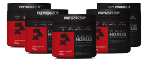 Combo Atacado 5x Pré Treino Horus 300g - Max Titanium