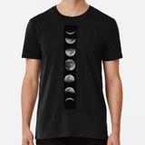 Remera Fotografía De Fases Lunares En Fondo Negro Algodon Pr