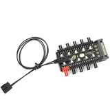 Hub Splitter 10 Ventiladores Fan 4 Pin Sata 12v Pwm Control