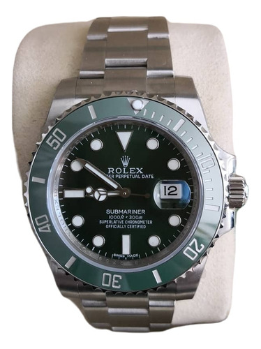 Relogio Rolex Submariner Verde Hulk Safira Base Eta Na Caixa