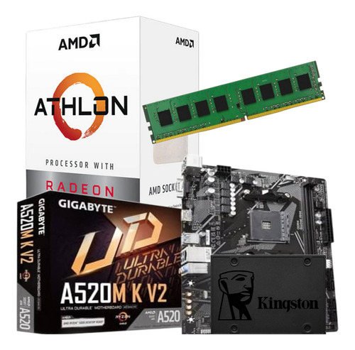 Combo Actualización Pc Amd Athlon 3000g + 8 Gb + Ssd 240