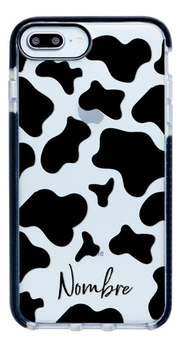 Funda Para iPhone Animal Print Vaca Personalizada Con Nombre