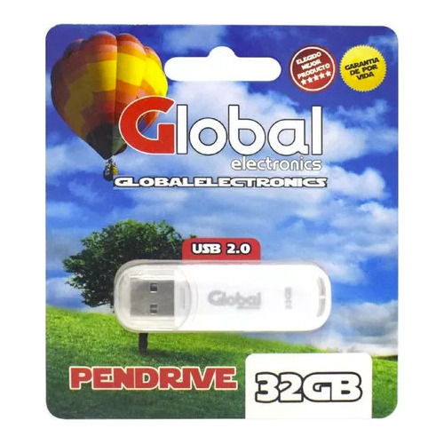 Memoria Usb Pendrive Global 32 Gb Usb 2.0 Flash Blanco X3
