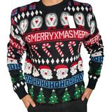 Sueter Navideño Ugly Sweater Figuras Y Patrones 