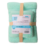 Set Toalla Baño+mano 4 Piezas 400gr A. Family Menta 