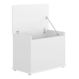 Baú P/ Guardar Brinquedos Mdf Branco 95x67x35 C/rodinhas