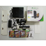 Microsoft Xbox 360 Hd 250gb Bloqueado + Caixa + Manual + Kinect + Controle + Cabos