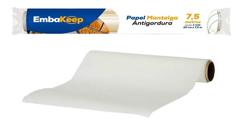 Papel Manteiga - Rolo 30cm X 7,5m P/ Bolo | Assadeira Forno
