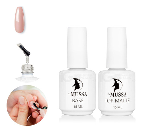 Gel Para Uñas Base + Top Coat Mussa Esmalte Uv 15ml.