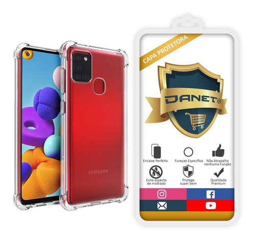 Capa Capinha Air Anti Impacto Para Galaxy A21s Transparente