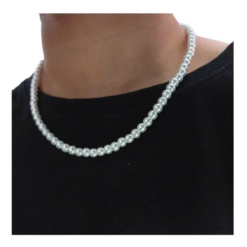 Collar De Perlas Para Hombre Ajustable Aesthetic Minimalista