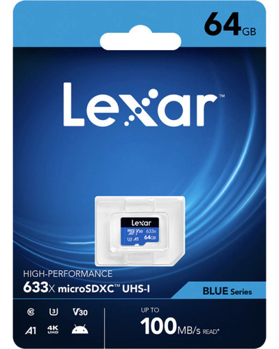 Microsd Lexar 64gb High Performance 633x Uhs-i 100mb/s