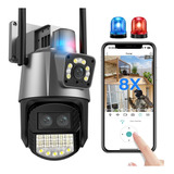 3 En 1 Doble Lente Zoom 8x Camara De Seguridad Exterior