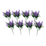 Kit 8 Ramos De Lavanda Planta Artificial 23cm