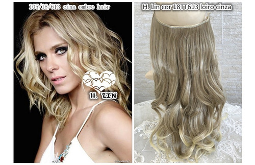 Aplique Mágico Cabelo Invisível Tiara Fio 85h16 Loiro Luzes