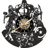 Reloj De Pared Avengers Marvel Calado En Madera Deco Negro