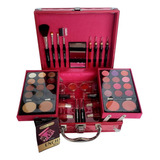 Maleta De Maquiagem Muse 24 Itens Completa Luxo Na Cor Rosa