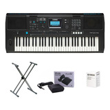 Teclado Yamaha Organeta Psr-e473 + Adaptador + Base + Pedal