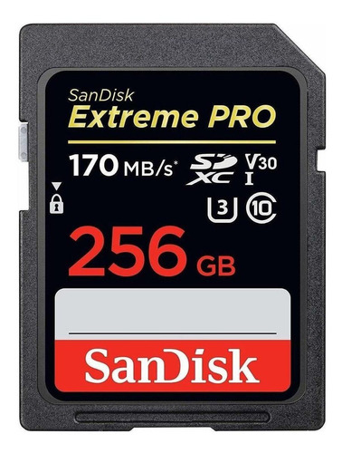 Cartão De Memória Sandisk Ssdsdxy256gancin Extreme Pro 256gb