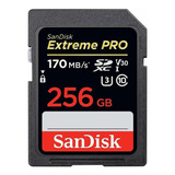 Sandisk Sdxc Extreme Pro V30 170mb/s 256gb (preto)