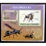 Comores Insectos, Bloque 1 Sello Abejas 150fc 09 Mint L9321