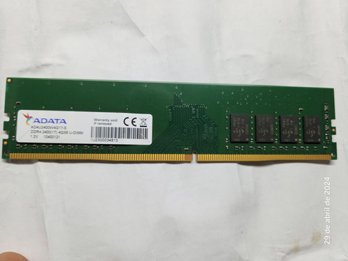 Memória Ram Desktop Adata 4gb Ddr4 2400mhz 