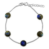 Pulsera Antonia Labradorita Plata Fina 925