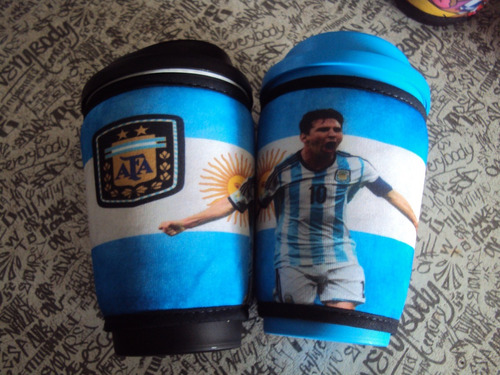 Vaso Termico Neoprene Diseño Argentina Messi Modelo Starbuck