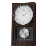 Seiko Reloj De Pared Moderno De Madera Oscura Con Péndulo .