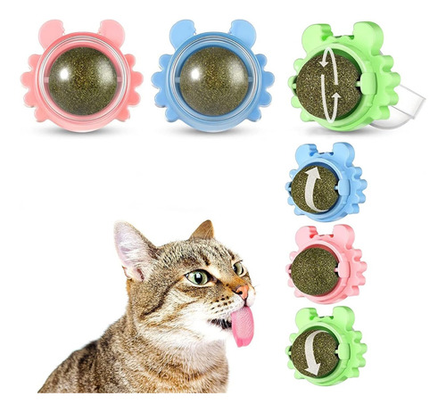 4pcs Catnip Gatos Bola Giratoria Juguetes Ball Hierba Gatera