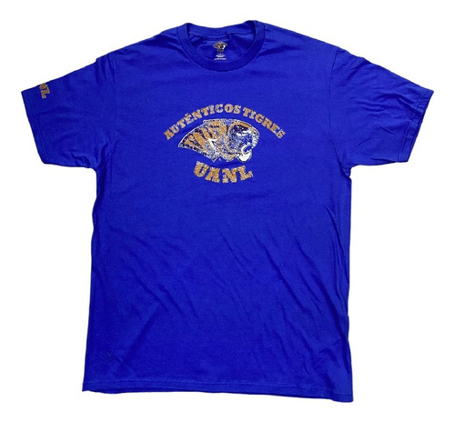 Playera Autenticos Tigres Uanl Azul Rey Logo Deslvav Premium