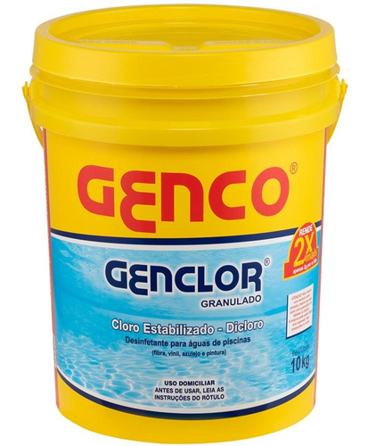 Kit Cloro De Piscina Granulado 56% Genco10kg Genclor 