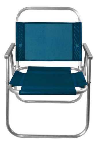Cadeira De Praia Alumínio Riviera Até 130kg Cor Azul